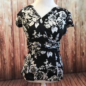 Black House White Market floral silk top